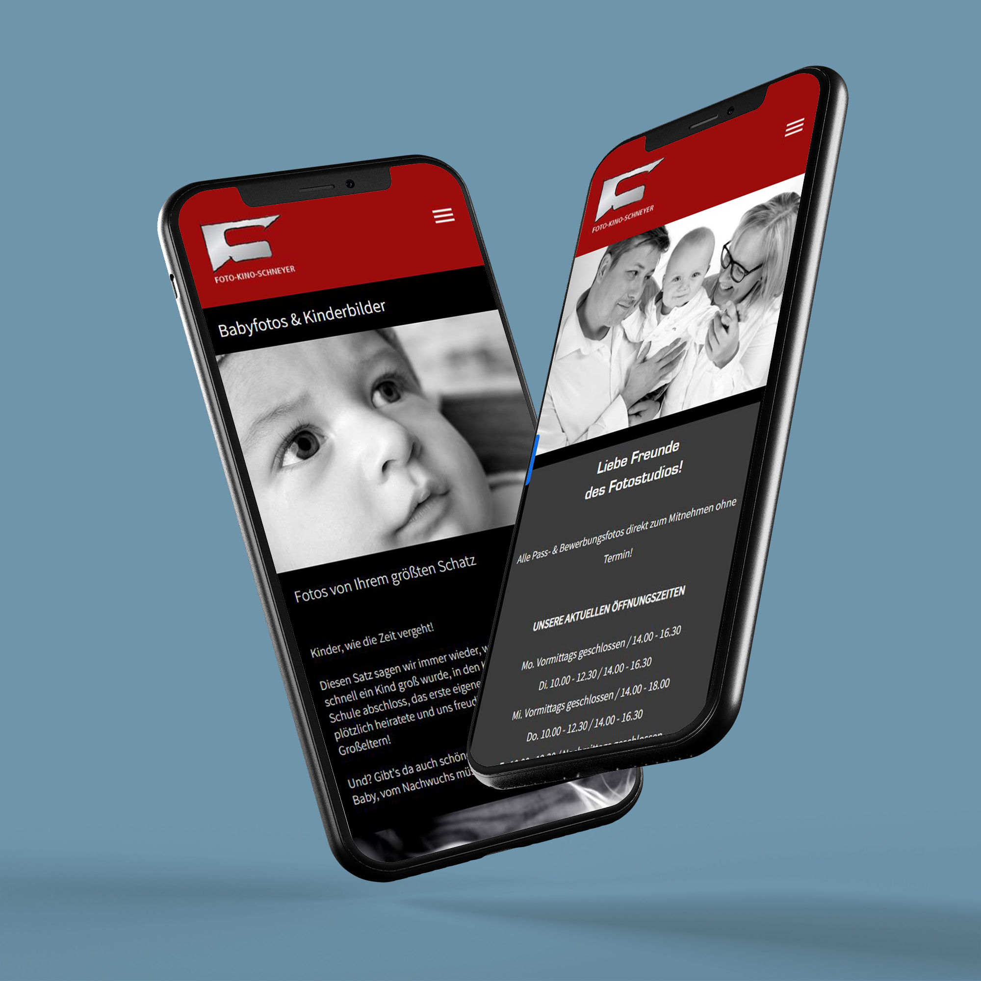 website mobile ansicht mockup